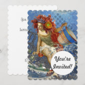 Aquarius Mermaid Gothic Blue Art Kaart (Voorkant / Achterkant)