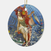 Aquarius Mermaid Gothic Blue Art Keramisch Ornament (Links)