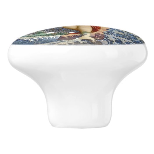 Aquarius Mermaid Gothic Blue Art Keramische Knop (Zijkant)