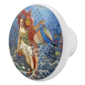 Aquarius Mermaid Gothic Blue Art Keramische Knop (Rechts)