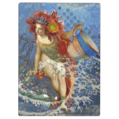 Aquarius Mermaid Gothic Blue Art Klembord (Achterkant)