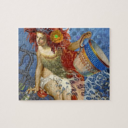 Aquarius Mermaid Gothic Blue Art Legpuzzel (Horizontaal)