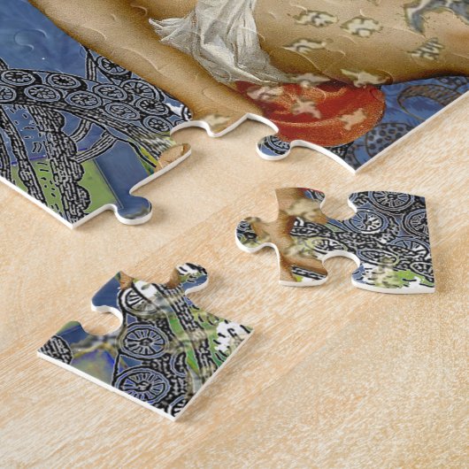 Aquarius Mermaid Gothic Blue Art Legpuzzel (Zijkant)