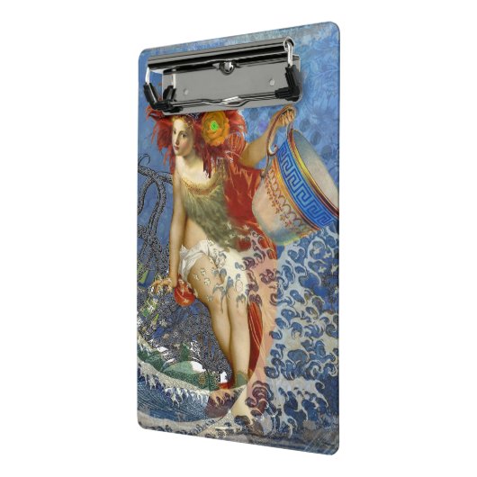 Aquarius Mermaid Gothic Blue Art Mini Klembord (Angled2)