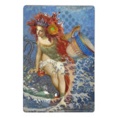 Aquarius Mermaid Gothic Blue Art Mini Klembord (Achterkant)
