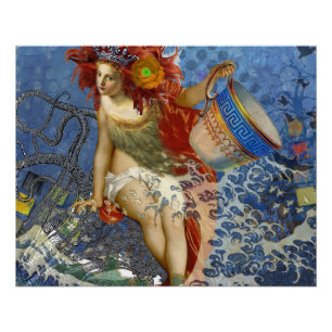 Aquarius Mermaid Gothic Blue Art Perfect Poster