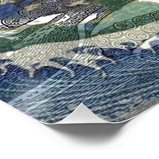 Aquarius Mermaid Gothic Blue Art Perfect Poster (Hoek)