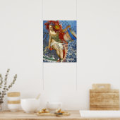 Aquarius Mermaid Gothic Blue Art Poster (Keuken)