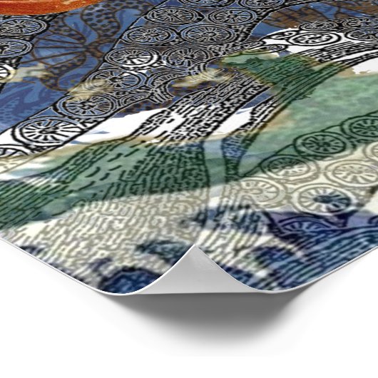 Aquarius Mermaid Gothic Blue Art Poster (Hoek)