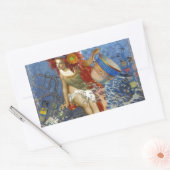 Aquarius Mermaid Gothic Blue Art Rechthoekige Sticker (Envelop)