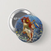 Aquarius Mermaid Gothic Blue Art Ronde Button 5,7 Cm (Voorkant /achterkant)