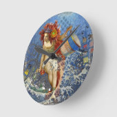 Aquarius Mermaid Gothic Blue Art Ronde Klok (Hoek)