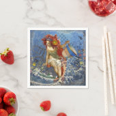 Aquarius Mermaid Gothic Blue Art Servet (Insitu)