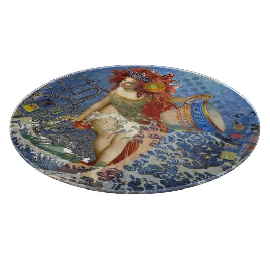 Aquarius Mermaid Gothic Blue Art Snijplank (Hoek)