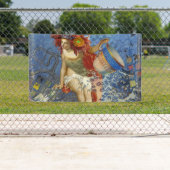 Aquarius Mermaid Gothic Blue Art Spandoek (Insitu)