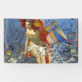 Aquarius Mermaid Gothic Blue Art Spandoek (Horizontaal)