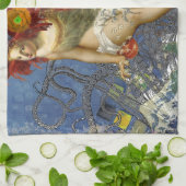 Aquarius Mermaid Gothic Blue Art Theedoek (Gevouwen)