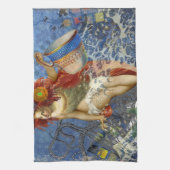 Aquarius Mermaid Gothic Blue Art Theedoek (Verticaal)