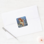 Aquarius Mermaid Gothic Blue Art Vierkante Sticker (Envelop)