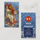 Aquarius Mermaid Gothic Blue Art Visitekaartje (Voorkant / Achterkant)