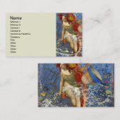 Aquarius Mermaid Gothic Blue Art Visitekaartje (Voorkant / Achterkant)