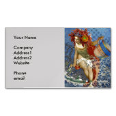 Aquarius Mermaid Gothic Blue Art Visitekaartje Magneet (Voorkant)