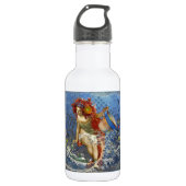 Aquarius Mermaid Gothic Blue Art Waterfles (Voorkant)