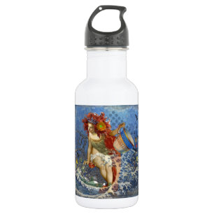 Aquarius Mermaid Gothic Blue Art Waterfles