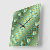 Aquarius & Metal Dragon Vierkante Klok (Hoek)