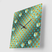 Aquarius & Metal Horse Vierkante Klok (Hoek)