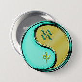 Aquarius & Metal Monkey Ronde Button 7,6 Cm (Voorkant /achterkant)
