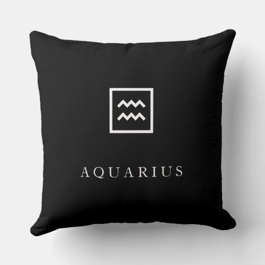 Aquarius – Minimalist Zodiac Decorative Pillow Kussen (Achterkant)