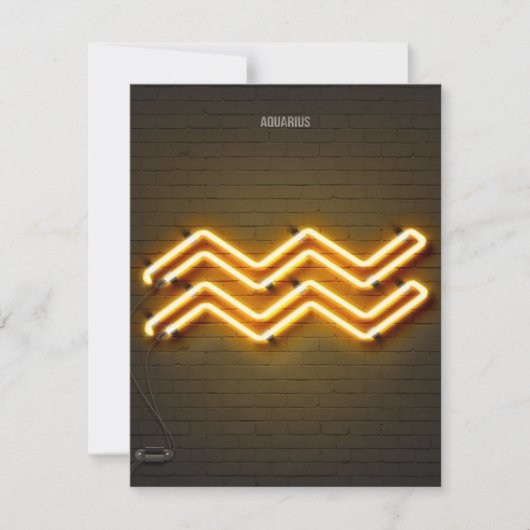 Aquarius neon sign Canvas Kaart (Voorkant)