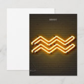 Aquarius neon sign Canvas Kaart (Voorkant / Achterkant)