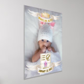 Aquarius Newborn Naam Foto Stats Gold Folie Afdrukken (Laagn)