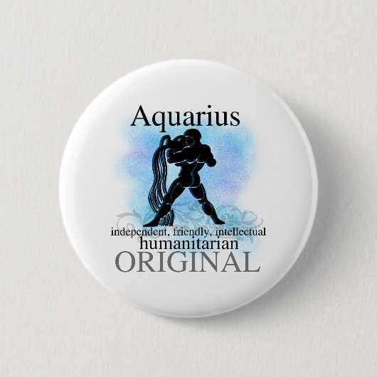 Aquarius over jou ronde button 5,7 cm (Voorkant)