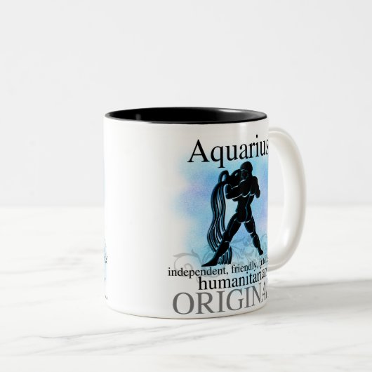 Aquarius over jou tweekleurige koffiemok (Voorkant rechts)