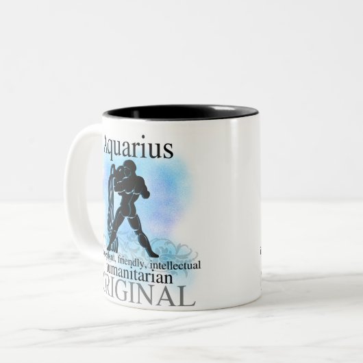 Aquarius over jou tweekleurige koffiemok (Voorkant links)