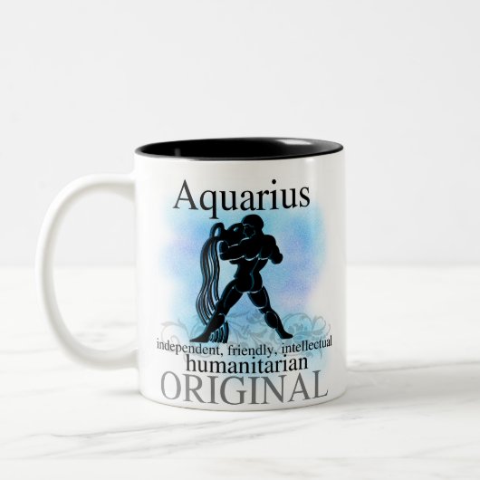 Aquarius over jou tweekleurige koffiemok (Links)