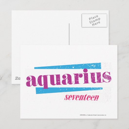 Aquarius Paars Briefkaart (Voorkant / Achterkant)