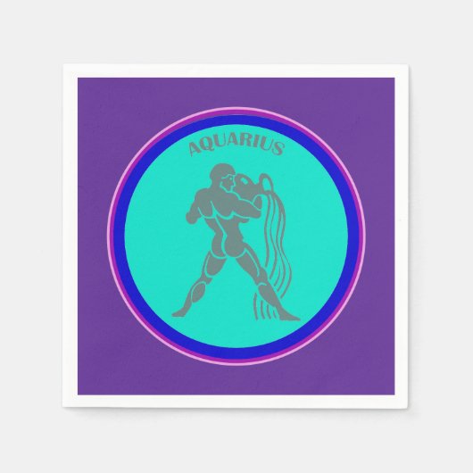 Aquarius Paper Napkin Servet (Voorkant)