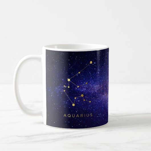 Aquarius Personalized Mug Birthday Gift Koffiemok (Links)
