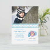 Aquarius Photo Birthday Party Invitation Kaart (Staand voorkant)