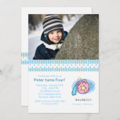 Aquarius Photo Birthday Party Invitation Kaart (Voorkant / Achterkant)