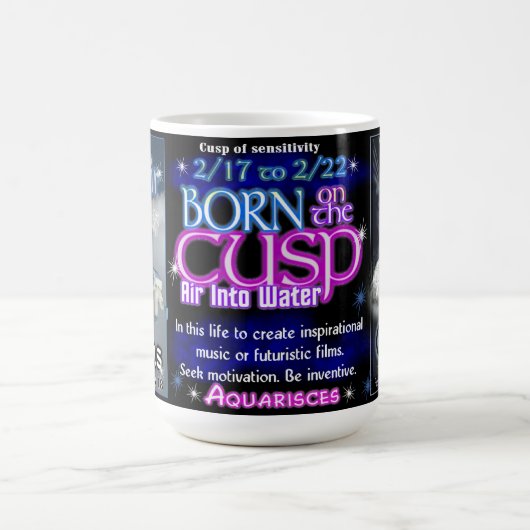 Aquarius Pisces Zodiac cusp 15 oz mok (Center)