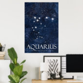 Aquarius-Poster met naam, sterrendierentuin Poster (Thuiskantoor)