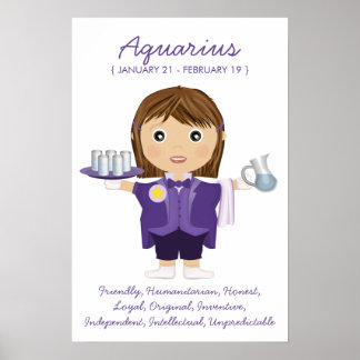 Aquarius - Poster van Girl Horoscope