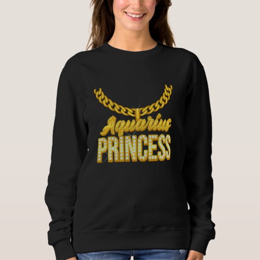 Aquarius Princess Zodiac Sign. with Golden Chain N Trui (Voorkant)