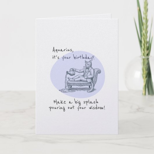 Aquarius Pun Funny Birthday Card Kaart (Voorkant)