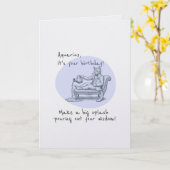 Aquarius Pun Funny Birthday Card Kaart (Gele Bloem)